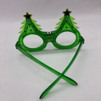 Lunettes de Noël clignotantes vertes à LED, motif arbre de Noël avec étoile, pour événements nocturnes, défilés et accessoires photo