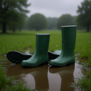 Botas de Lluvia de PVC Verde TTAKE con Suela Negra, Calzado de Seguridad, Talla Mediana, para Uso en Exteriores - Product Image 3