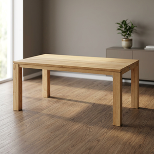 Table à manger rectangulaire en teck massif pour extérieur, jardin, terrasse, 4 places, imperméable, écologique, durable, design moderne, assemblage facile - Product Image 2