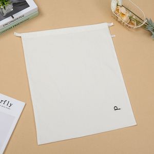 Sac de protection ZEHUI personnalisé en coton blanc lavé avec cordon de serrage, pochette de rangement à double fermeture éclair, logo imprimé, directement de l'usine - Product Image 3