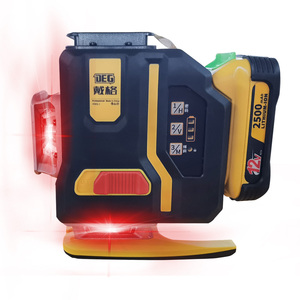 Niveau laser rouge super lumineux DEGLASERS de qualité industrielle, batterie au lithium 12V 2500mAh, pendule extérieur, auto-nivelant 2mm - Product Image 1