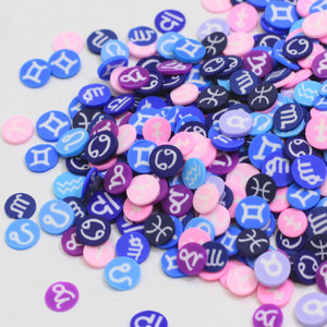 Fette di Argilla Polimerica con Segni Zodiacali per Lavoretti Fai-da-te, Plastilina per Accessori Nail Art, Riempitivo per Slime Cristallino - Product Image 1