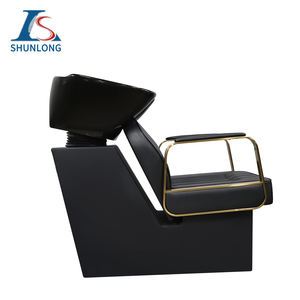 Venta caliente de muebles de barbería de buena calidad para la venta de equipos de peluquería Silla de champú con marco dorado - Product Image 4