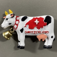 Souvenir suisse 3d aimants Résine Touristique Souvenir Réfrigérateur Aimant Suisse National Chocolat Alimentaire Animal Bovins Réfrigérateur Aimant