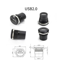 Conector USB Modular Tipo C de Montaje en Panel, Conexión Directa, Señal de Datos de Red, Hembra a Hembra, Carcasa de Aleación de Zinc 1P