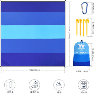 WiWigo Beach <b>Blanket</b> 200x150cm Waterproof Sand Free Outdoor Picnic Mat Portable Storage With Pegs And Bag - Product Image 2
