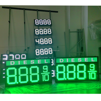 12 pulgadas 8.889/10 rojo/Verde/Blanco/azul al aire libre LED gasolinera precio signo pilón gas precio signos proveedores