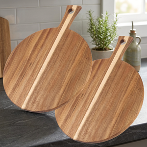 Planche à découper en bois d'acacia de 1,5 cm d'épaisseur avec poignée pour servir, planches à découper de cuisine, pizza, pain, fromage, charcuterie, fruits, légumes - Product Image 3