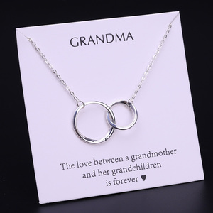 Collar de Joyería para el Día de la Madre, Colgante de Doble Círculo Infinito, Madre y Nieta, Dos Círculos Entrelazados para Collares con Colgante - Product Image 2