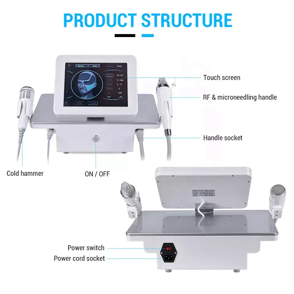 fractional micro needle microneedling rf radio frequency microneedle skin tightening salon use rf beauty machine