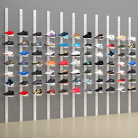 Présentoir mural moderne en fer pour chaussures, colonne de présentation pour collection de baskets dans les centres commerciaux