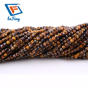 Perles de <span class=keywords><strong>pierre</strong></span> d'oeil de tigre <span class=keywords><strong>semi</strong></span>-précieuses naturelles bon marché 4*4mm perles cube oeil de tigre à facettes carrées pour la fabrication de bijoux - Product Image 5