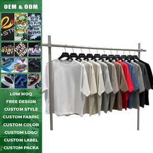 Camiseta de algodón peinado de 230 g para hombre, corte holgado, color liso, manga corta, transpirable, duradera, estilo urbano, informal, para uso diario. - Product Image 3