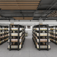 Étagère de présentation autoportante en métal robuste à un seul côté pour supermarché, séparateurs d'étagères, présentoir de thé chinois, rayonnage gondole