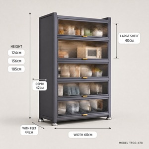 Fabricante Chino de Gabinetes de Almacenamiento <span class=keywords><strong>para</strong></span> Cocina con Puertas, Estantes de Acero, Organizador Antipolvo <span class=keywords><strong>para</strong></span> Microondas, Color Personalizado - Product Image 4