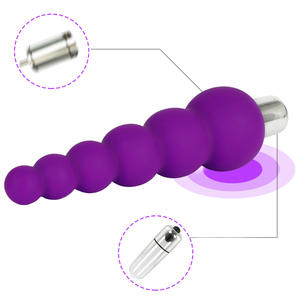 Butt Plug Bullet G Spot Vibrateur. Vibromasseur à bouchon en silicone à perles anales bon marché, fabrication originale - Product Image 4