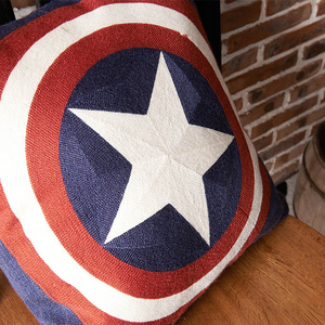 American Style <strong>Marvel</strong> Pattern Decorative Throw Pillow Case <strong>Cushion</strong> Covers Accept Custom LOGO Jacquard Embroidered Pillow Cases - Product Image 4