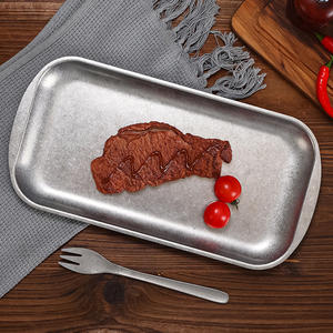 Plateau rectangulaire rétro en acier inoxydable 304 pour <span class=keywords><strong>steak</strong></span> Dessert aliments frits Design classique et moderne pour la maison et les fêtes - Product Image 6