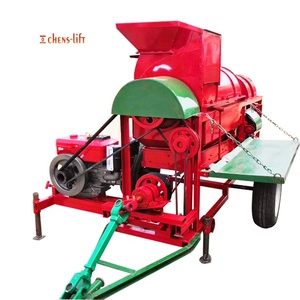 Small threshing machine corn maize combine harvester fast soya bean sheller connect to tractor