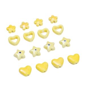Perle en céramique <span class=keywords><strong>dessin</strong></span> animé jaune amusant perle en céramique <span class=keywords><strong>dessin</strong></span>ée à la main bricolage production accessoires créatifs - Product Image 5