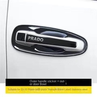 10-21 pour Toyota Prado Modification dominante en acier inoxydable bande lumineuse poignée de porte bol décoration accessoires extérieurs