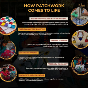 Carnet artisanal en papier fait main avec couverture en tissu patchwork multicolore vibrant, mini journal artisanal (5 x 3 pouces, 52 pages) - Product Image 4