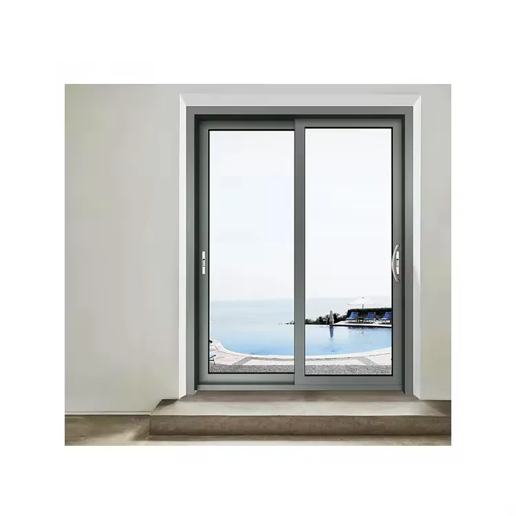 Trust Sistema residencial Puertas y ventanas de lujo de aluminio sin rieles de doble vidrio Imagen Puerta corredera