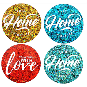 Set di sottobicchieri in alfabeto inglese fai da te all'inizio stampo in resina epossidica cattivo amico portabicchieri in Silicone stampo in resina - Product Image 6