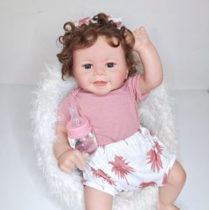 Muñeca <span class=keywords><strong>Reborn</strong></span> Vivienne de 20 Pulgadas Realista Sonriente Despierta Niña Pequeña de Silicona Realista Bebé Recién Nacido <span class=keywords><strong>Mini</strong></span> Juguete de Moda para Niñas - Product Image 4