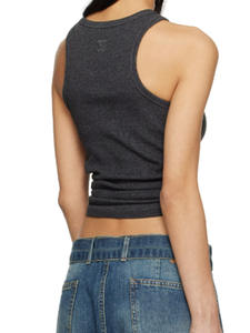 T-shirts femme Nouveau haut sans manches noué à fleurs torsadées pour l'été 2025 Gilet élastique slim en pur coton pour femme corset crop top - Product Image 5