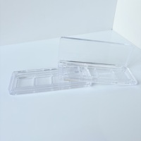 Palettes de fards à paupières multichromes transparentes 5 couleurs, boîtier rectangulaire vide pour fards à paupières, 6 emplacements, emballage en plastique