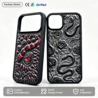 Coque de téléphone personnalisée en relief 3D, motif en relief, coque hybride PC TPU noire et argentée pour Galaxy A26 iPhone 11 12 Pro Max, vente en gros