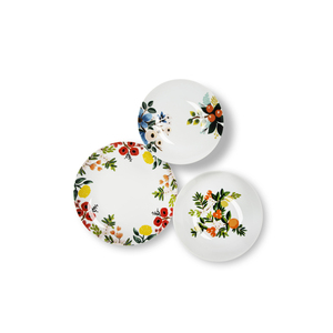 Juego de vajilla de porcelana Excelsa Naif de 18 piezas, redondo, con diseño floral pintado a mano, apto para lavavajillas, para fiestas. - Product Image 1