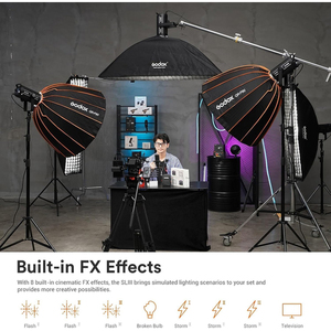 ไฟวิดีโอ Godox <span class=keywords><strong>SL300</strong></span> III 330W COB LED, แสงสตูดิโอ 5600K แสงกลางวัน, ขั้วต่อ Bowens, ปรับความสว่างได้ 0-100%, ควบคุมผ่านแอป - Product Image 6