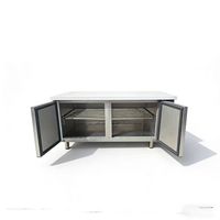 Table de préparation réfrigérée professionnelle en acier inoxydable à double porte avec contrôle numérique de la température, plan de travail de 1800 mm