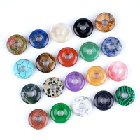 Offre Spéciale : Collier Pendentif Donut en Améthyste et Jade Naturel 18mm, Pierres de Guérison en Cristal, Idéal pour Cadeau DIY
