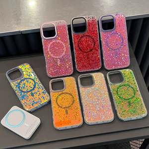 2025 nouveau Design dégradé couleurs Gel Glittermagnetic étui de charge sans fil pour Iphone 16 Pro <span class=keywords><strong>Max</strong></span> 15 Pro <span class=keywords><strong>Max</strong></span> pour filles femmes - Product Image 1