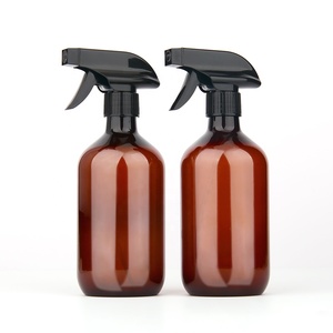 Botella de Spray Redonda Boston de 350 ml y 500 ml, Color Ámbar, PET, Libre de BPA, Recargable, con Gatillo - Product Image 5