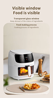 En gros Commercial Vapeur Portable Électrique Intelligent Panier Rond Sans Huile 1400W Chaude Pas Cher Friteuse À Air Sans Huile De 8L