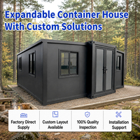 Rumah Kontainer Ekspansi Prefabrikasi Tahan Air 20/40 Ft, Rumah Mungil Modern, Rumah Modular Mobile dengan Dapur dan Kamar Mandi