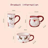 2024 nouveau Design drôle noël tasse en céramique à la main de haute qualité tasse à café avec mignon Santa cerf dessin animé motif