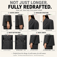 Blazer sur mesure pour femme, coupe longue, à manches longues, revers pointus, tissé structuré, coupe oversize, pour le bureau, le travail, décontracté, formel, quotidien