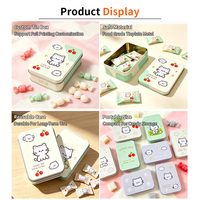 Boîte en fer blanc rectangulaire personnalisable de qualité alimentaire, vide, avec couvercle, pour cadeaux, bonbons et aliments