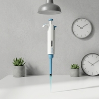 Pipette à piston résistante aux produits chimiques, monocanal, 1-5 ml, distributeur de macro-volumes pour acides et bases