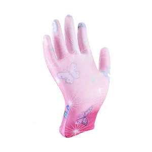 13G Tuin Polyester Pu Gecoate Afwerking Handschoenen