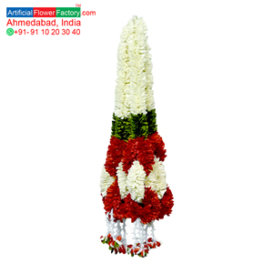 Artificial Flower Garland red <b>White</b> Floral <b>Hanging</b> Decoration for Wedding Mandap Temple Pooja Festival Home Entrance Decor - Product Image 1