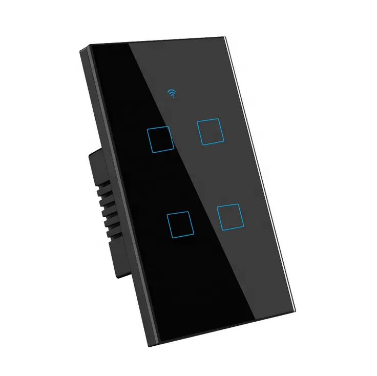 OEM ODM Tuya US AU Wi-Fi умный пульт дистанционного управления выключатель света стеклянный экран Сенсорная панель Голосовое управление беспроводные Настенные переключатели