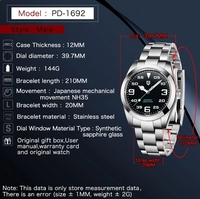 Montre-bracelet mécanique automatique Pagani Design 1692 personnalisée avec votre propre logo OEM ODM, montre-bracelet de luxe étanche pour hommes, Reloj