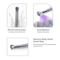 Handpiece gigi kecepatan tinggi, dengan sistem Chuck tombol tekan lampu LED ungu untuk prosedur pemotongan dan penyembuhan presisi