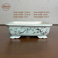 Pot de fleurs moderne Yixing pour bonsaï, petit pot rectangulaire en porcelaine, idéal pour la maison, le jardin, les restaurants et les bureaux.
